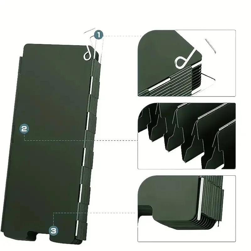 Faltbarer Campingkocher-Windschutz, 10-Platten Verdickter Windschirm mit Tragetasche für Outdoor-Camping-Kassettenkocher – Detail 3