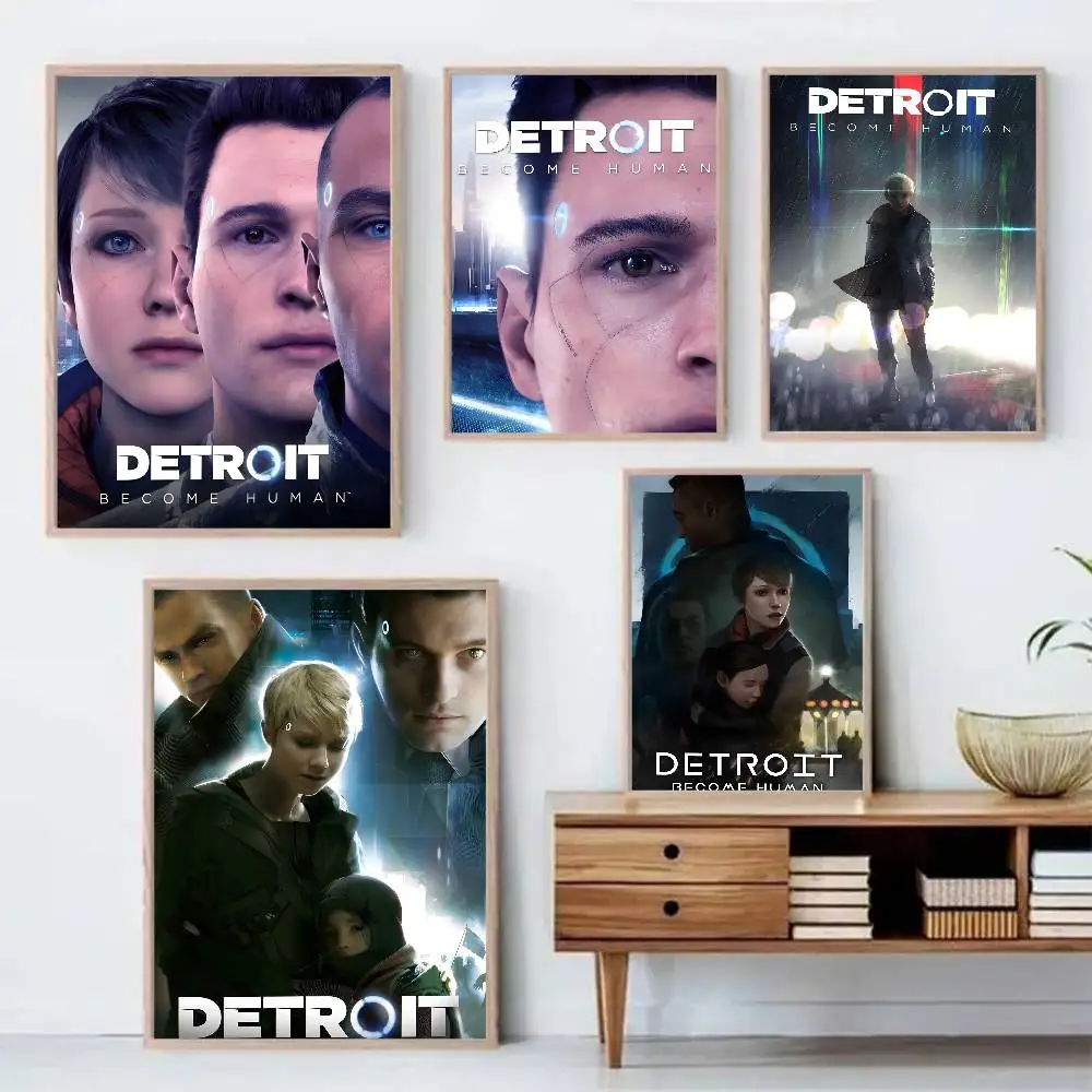 D-detroit B-become H-humanS المشارك ذاتية اللصق الفن ورق مقاوم للماء ملصق مقهى بار غرفة جدار ديكور