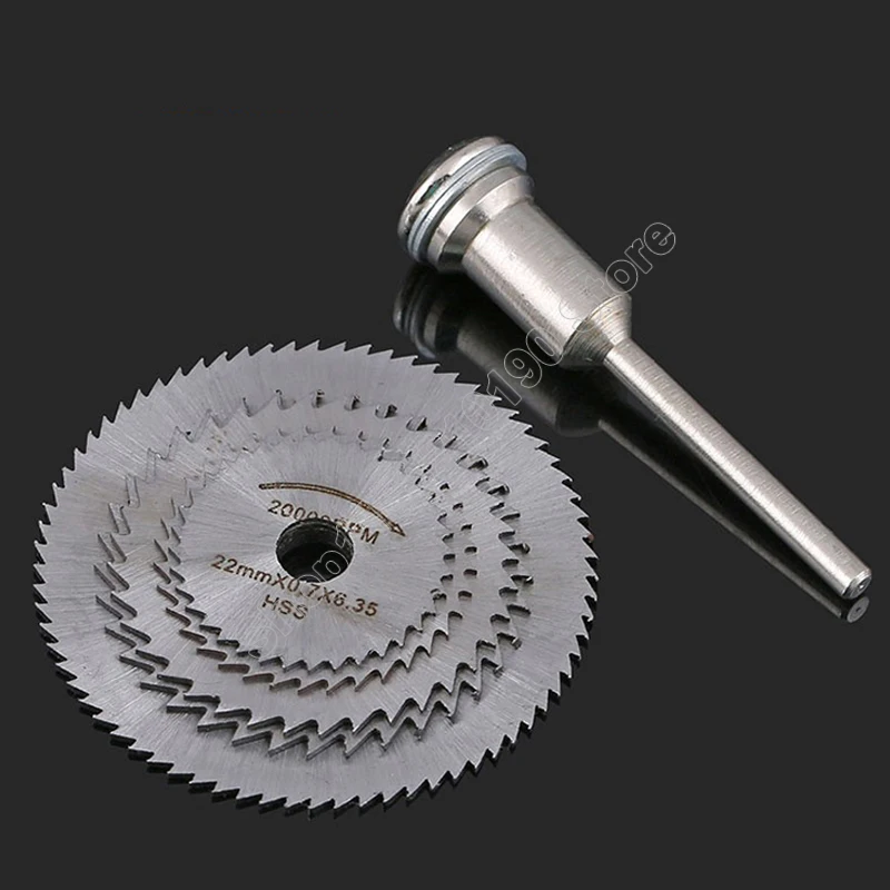 6pc Mini HSS Circular Saw Blade Discs Rotary Tool Electric Grinding Cutting For Cutter Wheel Set Power Wood Plastic With Mandrel