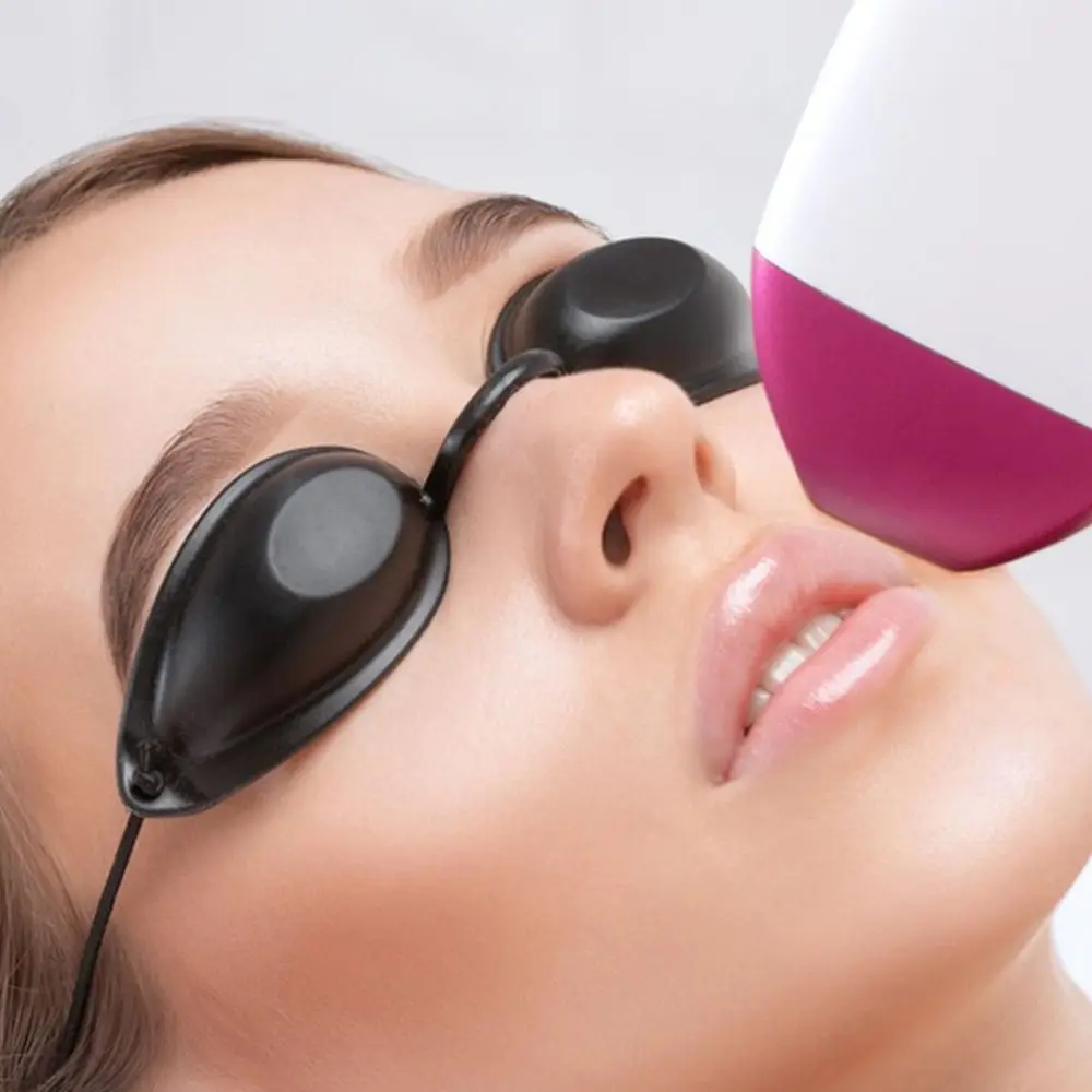 Máscara protectora láser de silicona para ojos, gafas de bronceado suaves ajustables, dispositivos de belleza, suministros para tumbonas, protectores oculares para interiores y exteriores