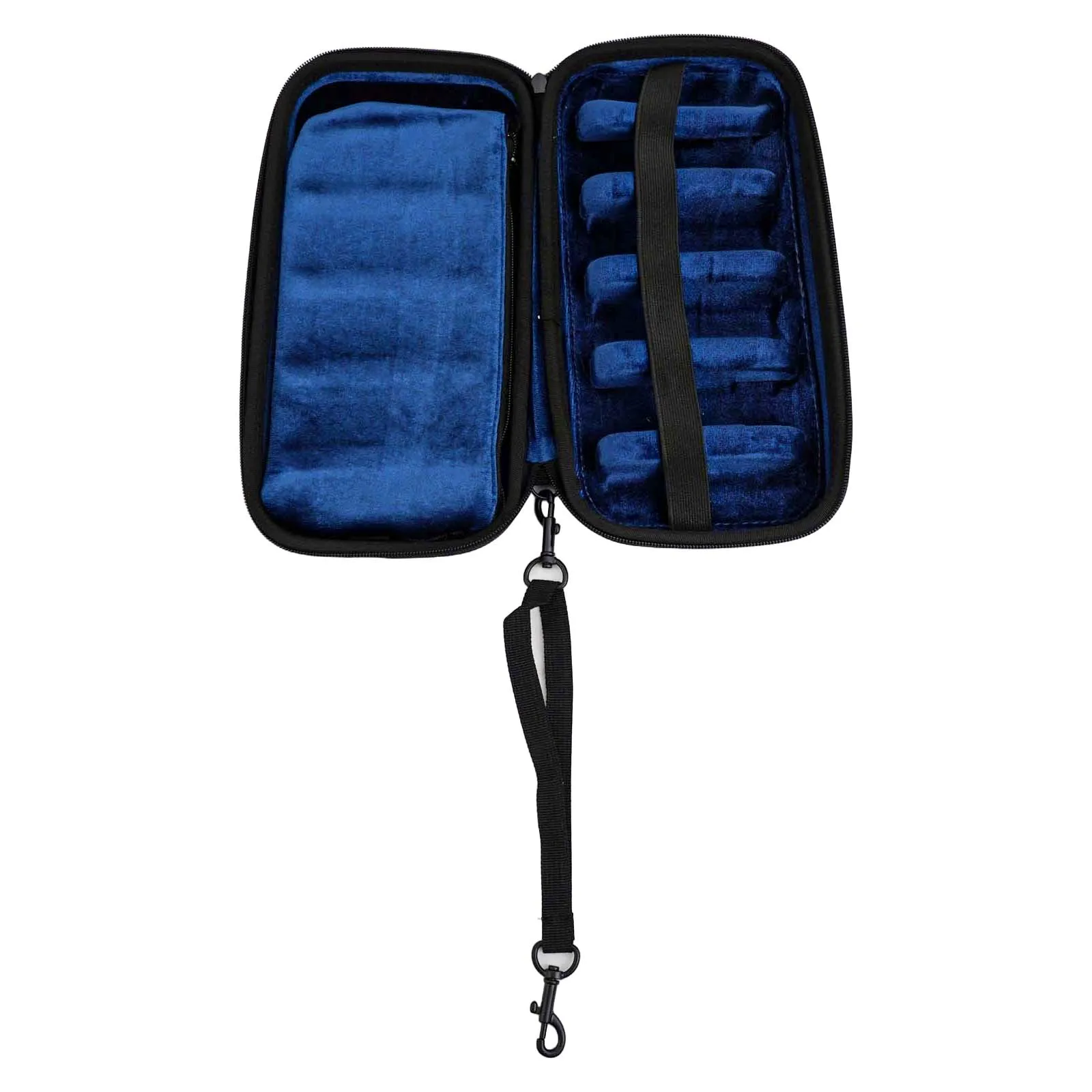 Saxophone Mouthpiece Storage Hard Case Features Inner Pocket and Lanyard for Easy Transport of For 4 Mouthpieces