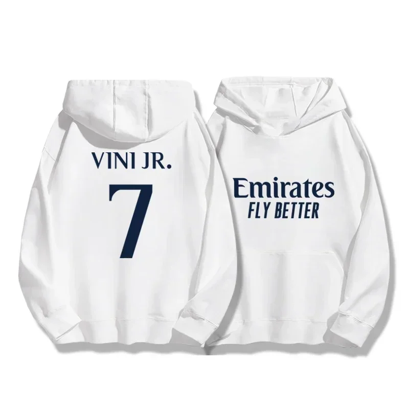 Men's Football Autumn_Winter Hoodie Madrid 7_10 Training Sports Running Hoodie Women's Street Loose Casual Fashion Trendy Coat