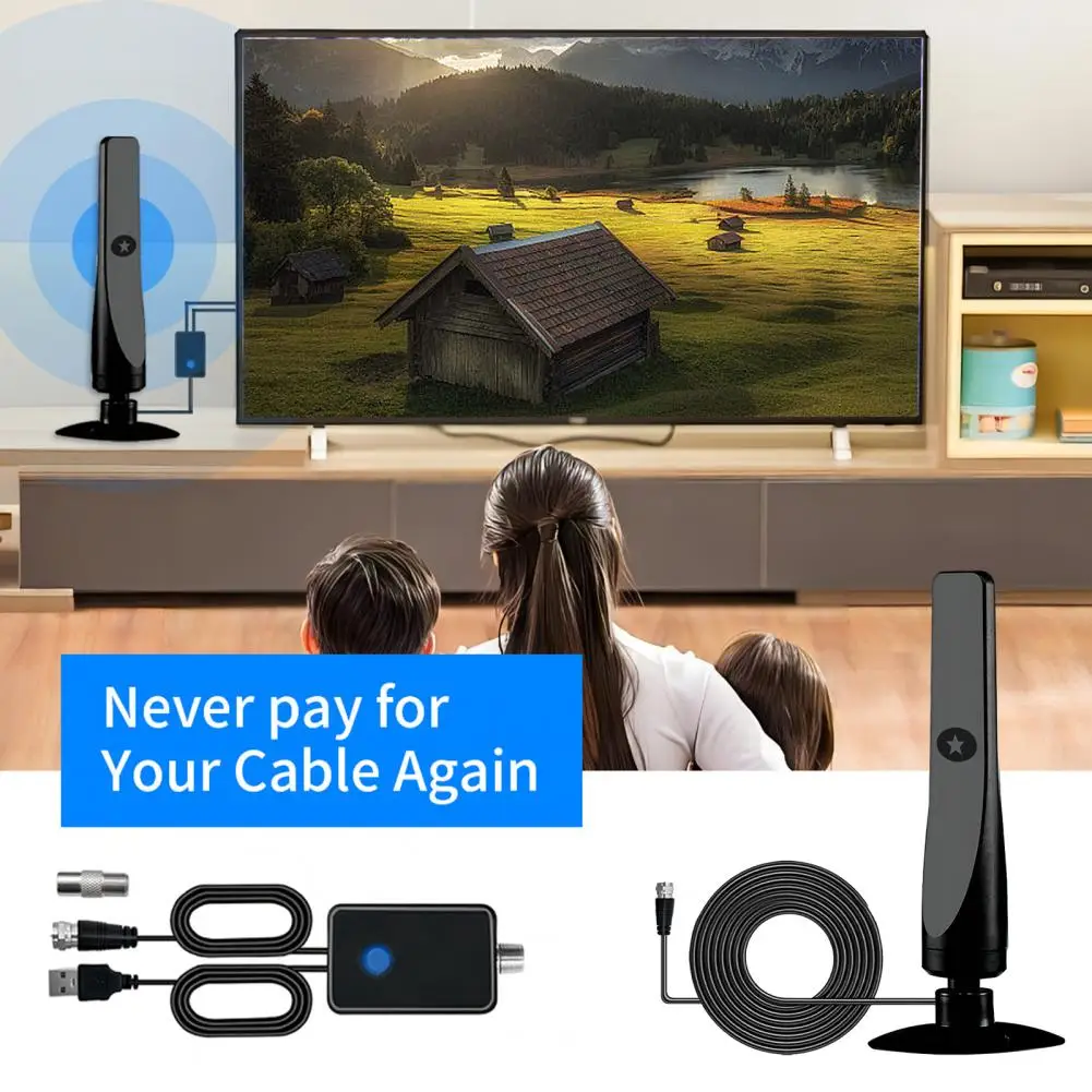 เครื่องขยายสัญญาณด้วยเสาอากาศดิจิตอลภายในอาคารกำลังสัญญาณเสาอากาศทีวีสูงสำหรับการรับสัญญาณ HDTV ช่วงกว้าง2023รุ่นที่อัพเกรดพร้อม520