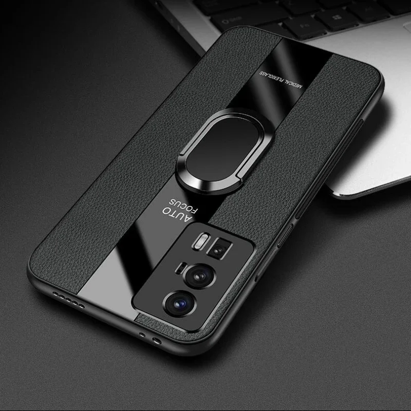 For Poco F5 Pro Case Magnetic Ring Phone Cover For Xiaomi Poco F5 F 5 F5Pro 5G Luxury PU Leather Capa Silicone Shockproof Bumper