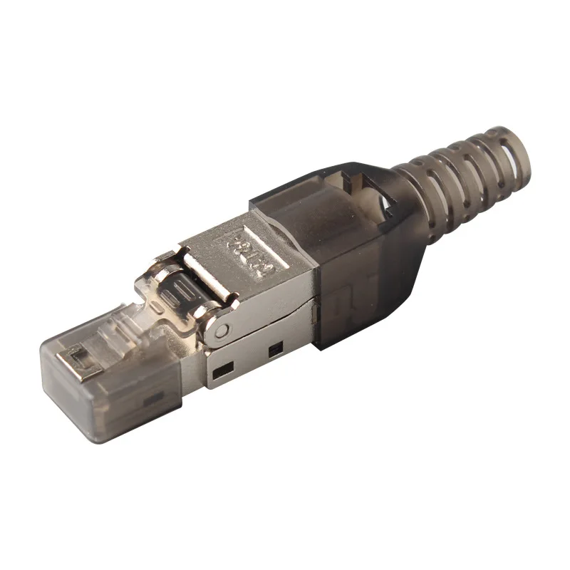 Super six-class crystal head Gigabit cat6 no-print and no-pressure network port Gigabit RJ45 computer blocked crystal head