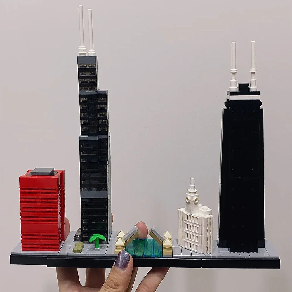 

Hot Sales City Chicago Skyline Building Landmark 444pcs Model Street View Building Blocks Toys Gifts 21033