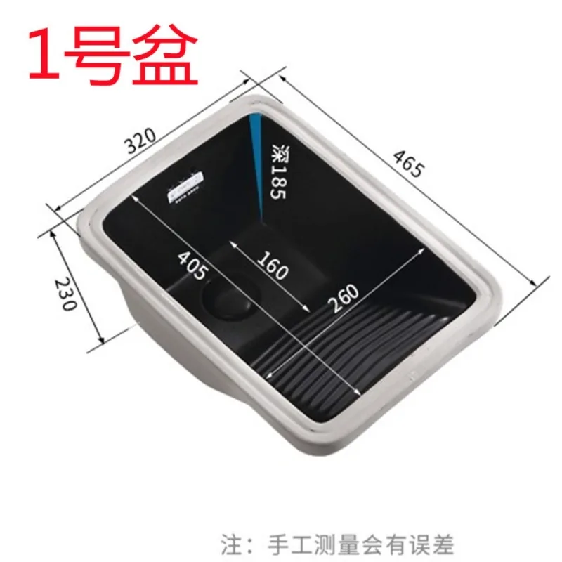 Ceramic Under-Counter Laundry Basin with Washboard Black Single Pool Household Stone Balcony Design Short And Compact