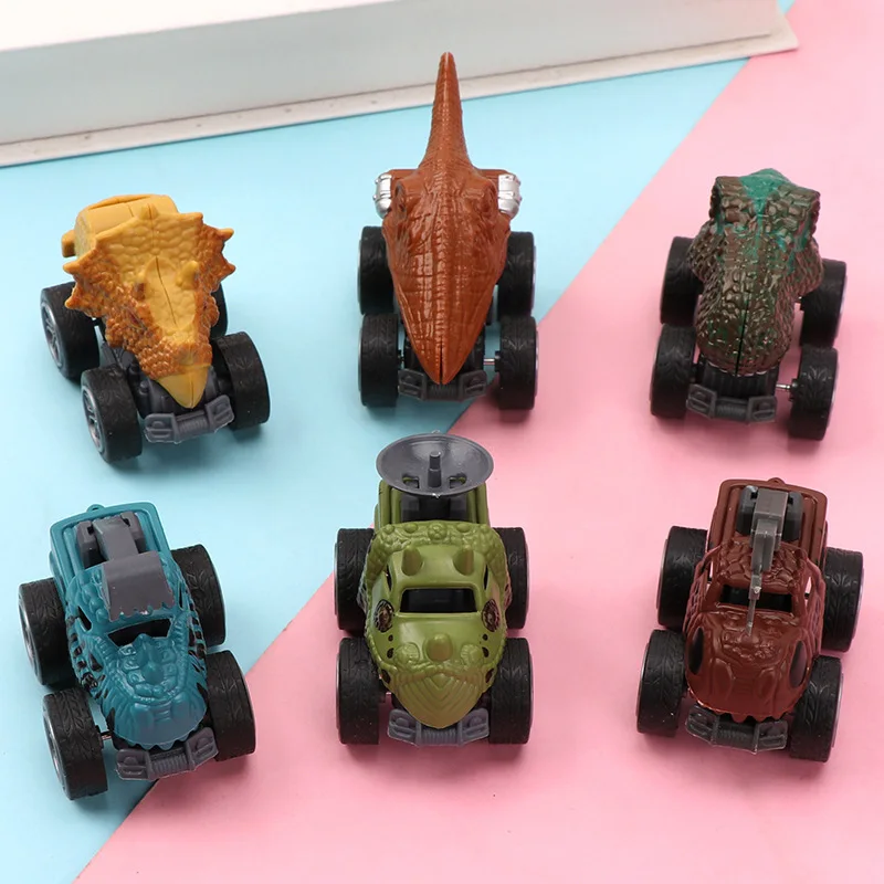 2023 New Hot Selling Dinosaur Pull Back Car Model Children Dinosaur Model Inertia Pull Back Car Toys Children Boy Gift