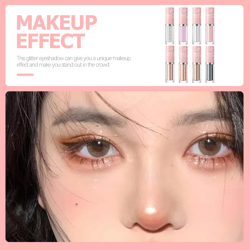 8 個のグリッターアイシャドウキット 特別な機会用のリキッドアイシャドウスティック 長時間持続する輝き効果 バレンタインに最適