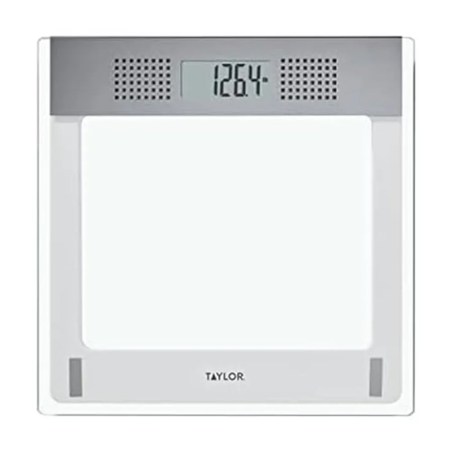 

Taylor Precision Products Digital Bathroom Talking Scale 5 Languages Scales Body Weight White Scale Glass Stainless Steel Accen