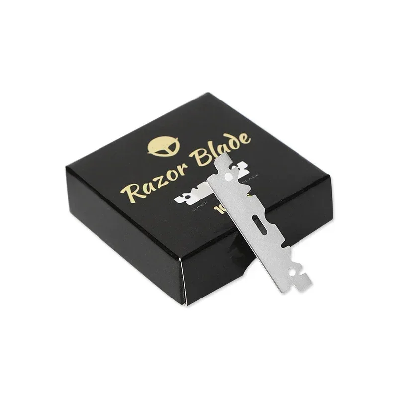 100 Uds hoja de afeitar de un solo lado cuchillas de afeitar de acero inoxidable afeitadora de hombres cuchilla de afeitar Manual herramientas de afeitado