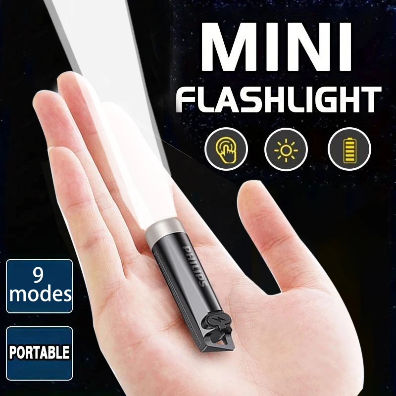 Philips Mini Flashlight SFL1121 - High-intensity, Ultra-bright, Self-defense, Outdoor Emergency, Portable