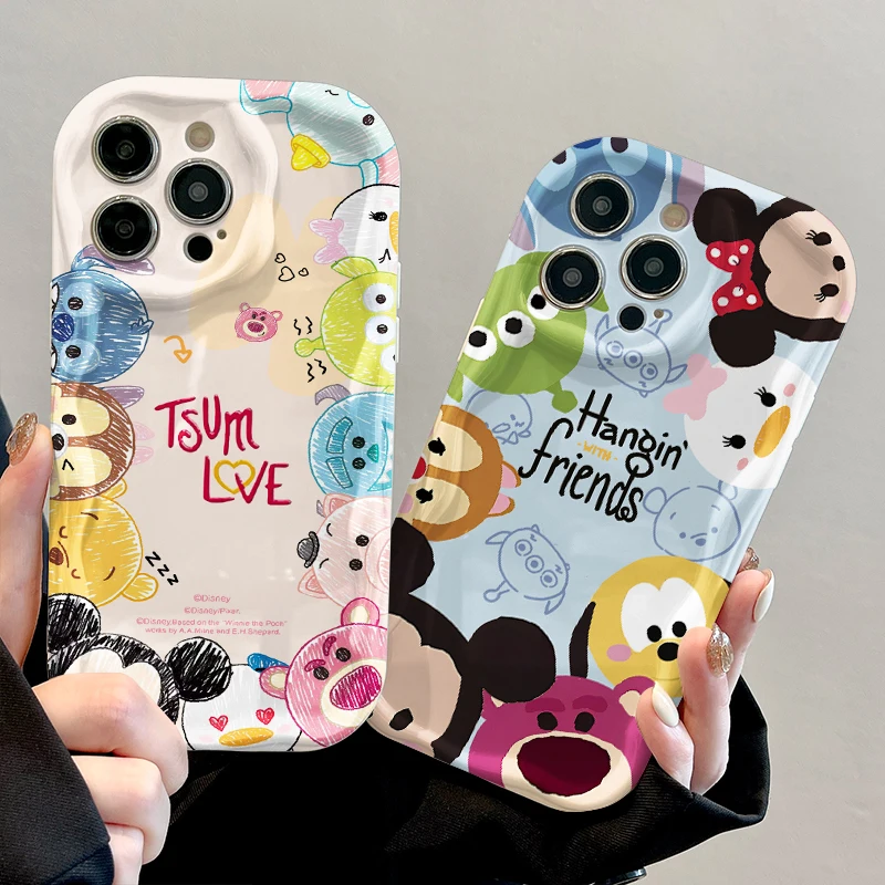 Lovely Disney Stitch Wave Phone Case for iPhone 15 14 11 Pro Max 13 12 Mini XR XS X 8 7 6 6S Plus SE 2020 Soft Silicone Cover