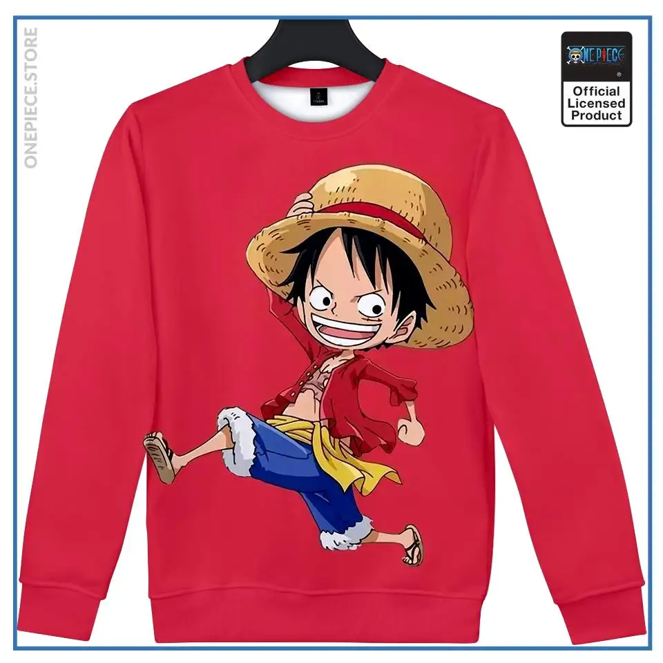 

New Sweater Japanese Anime Luffy Zoro Bandai One Piece 3D Hoodie, Christmas Jersey, Round-neck Shirt for Men and Children
