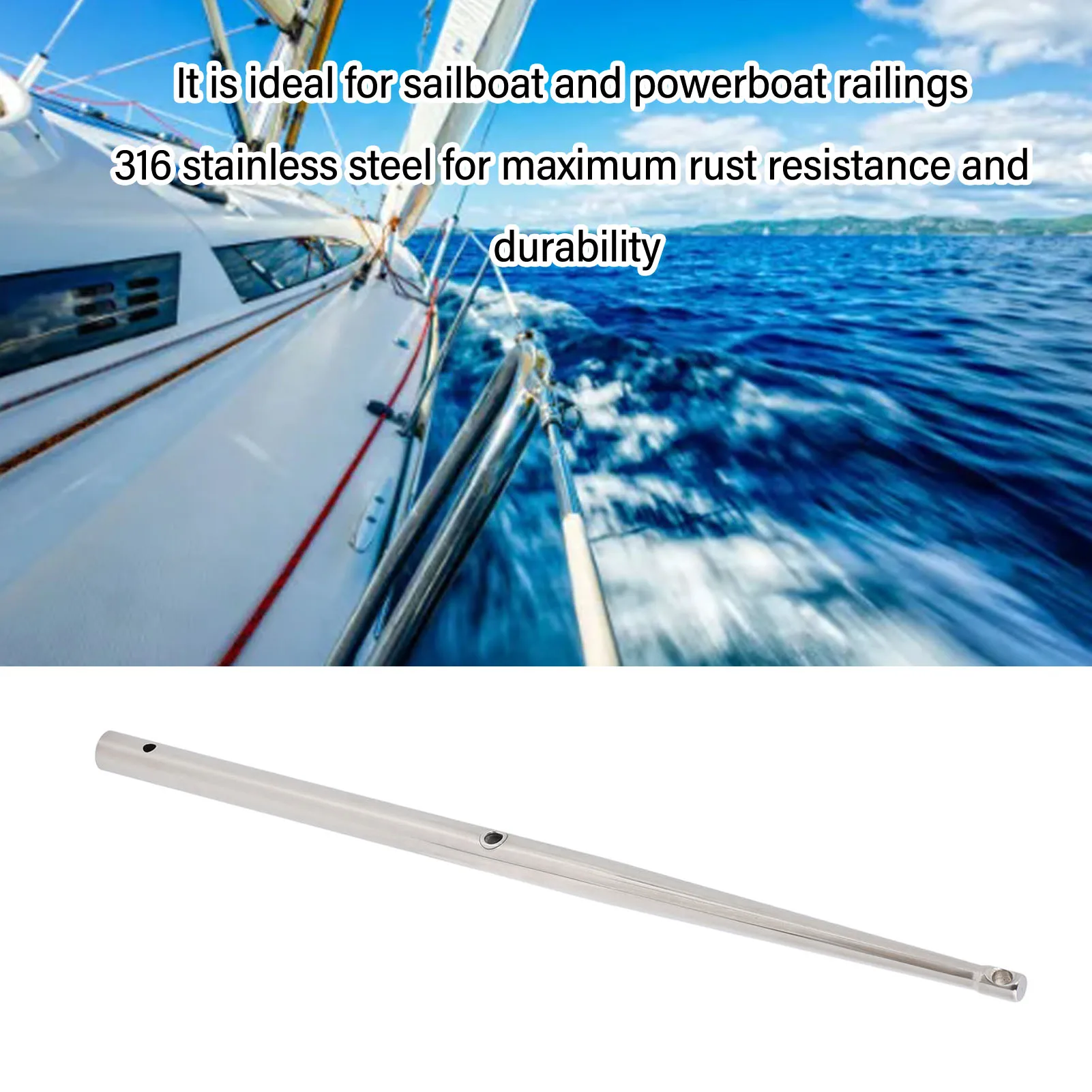 Boat Stanchion Pole 316 Stainless Steel Boat Lifeline Stanchion Rustproof Improved Security Long Durability for Sailboat