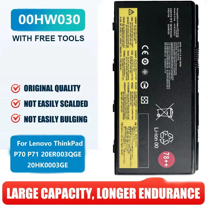 

New 00HW030 01AV451 SB10F46468 Laptop Battery For Lenovo ThinkPad P70 P71 20ER003QGE 20HK0003GE