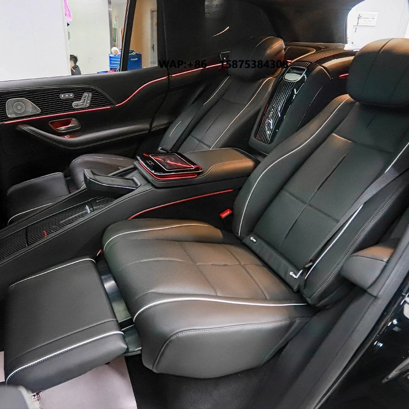 Acessórios de Luxo para Carros: Kit de Upgrade de Interior Estilo X167 GLS com Couro Nappa e Acabamento em Piano para Banco Traseiro do GLS X167
