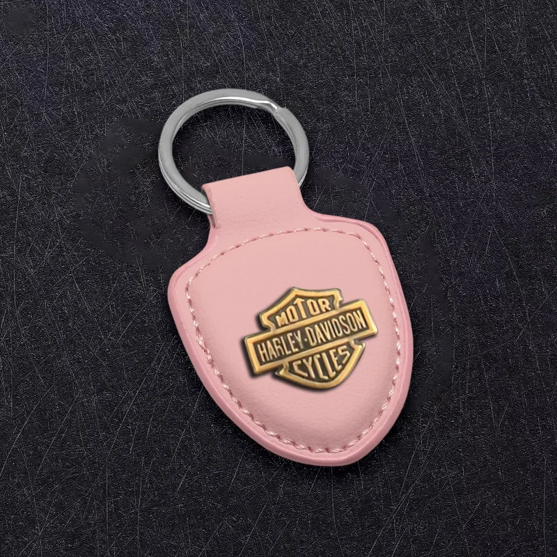 Suede Motorcycle Keychain Shield Type 3D Emblem Key Ring For Harley Davidson PA1250 Softail Sportster VRSC Touring X48 883 1200 view 4