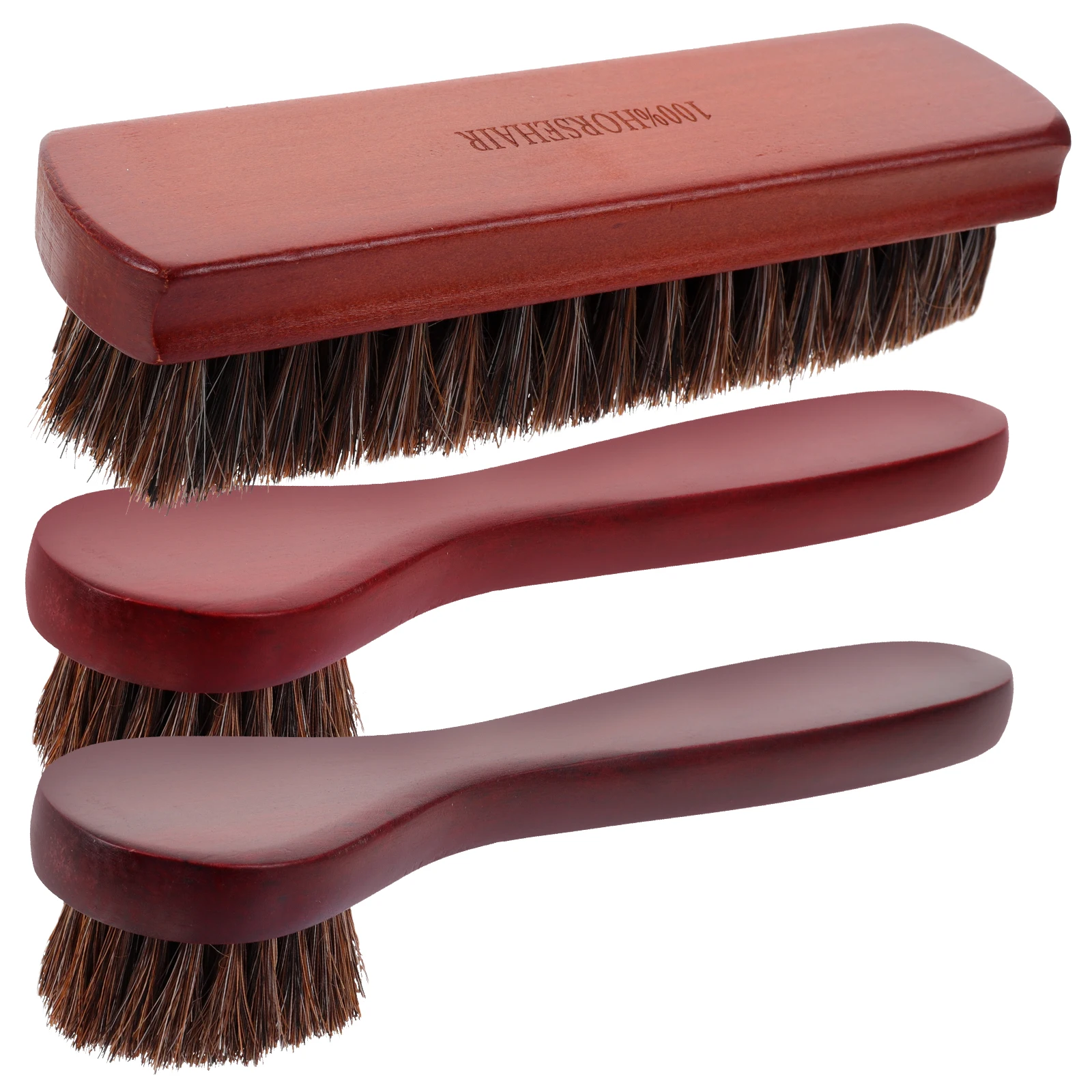 

3 Pcs Cleaning Brush and Polishing Set Boot Scrubber Shoe Outdoor Horse Hair Car Upholstery