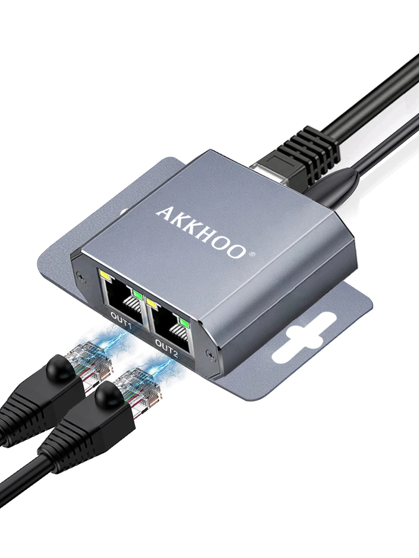 Two 100Mbps and 1Gbps network splitter devices, network cable extender, and splitter hub