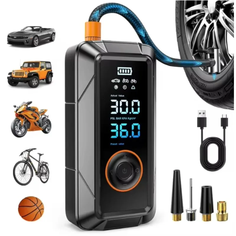 

Multi Function LED SOS Light Portable 5200mAh Battery Air Compressor Car Tyre Inflator Electric Air Pump