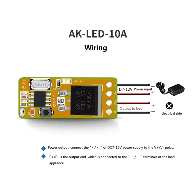 ABGR-433 МГц 1-канальный водонепроницаемый RF пульт дистанционного управления с задержкой для светодиодного освещения гаража, умного дома