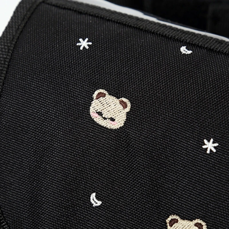 YYD Cartoon Bear Embroidery Bag Travel Diaper Case Storage with Handle Strap