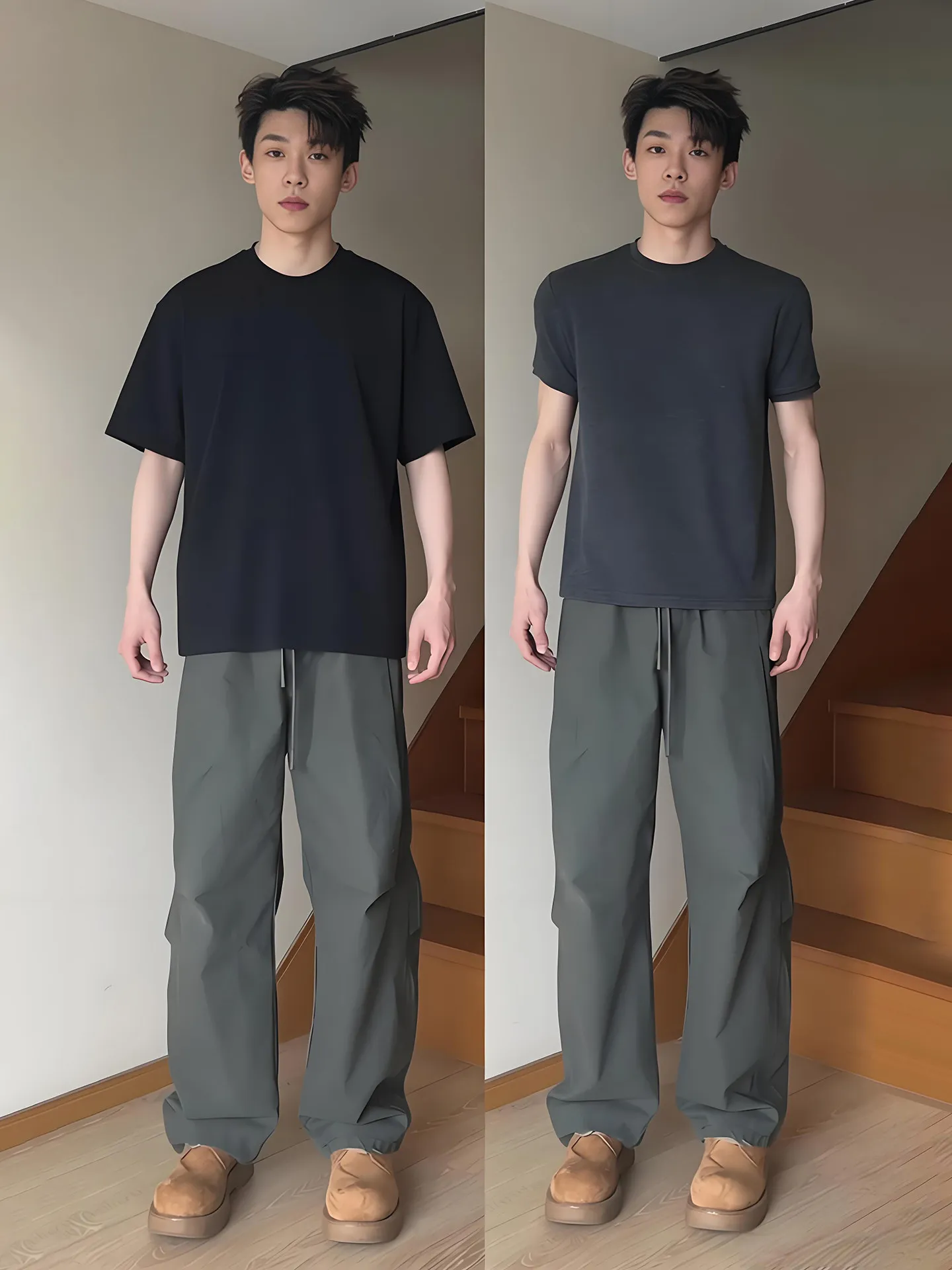 

Мужские рабочие брюки American Sle: весенние прямые брюки с плиссировкой, широкие брюки-карго, свободные спортивные повседневные брюки для похудения