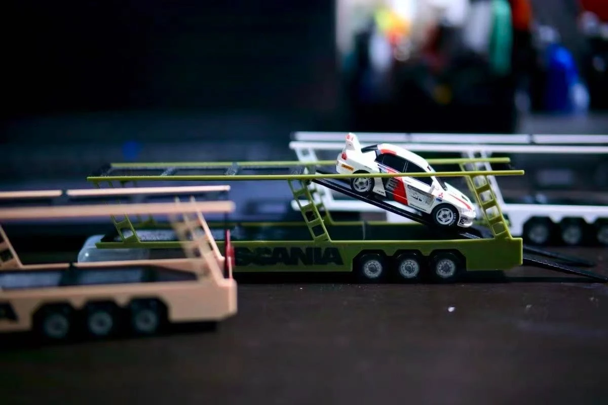 For 1/64 Wen NanFeng Scania Double-Deck Car Transporter Trailer RC Container Truck Scale Modification Upgrade Parts 3D Printed
