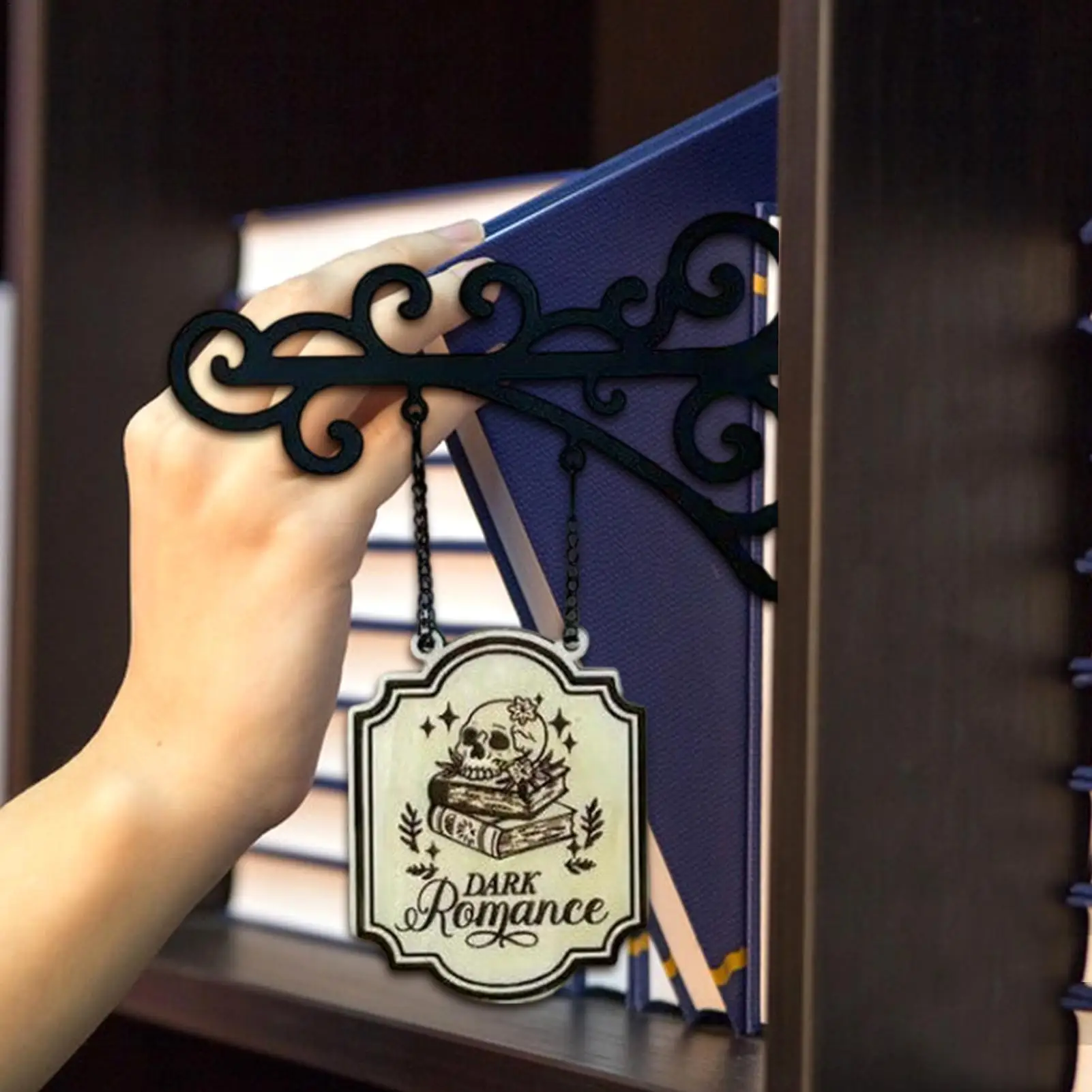 Bookshelf Hangable Sign Book Miniature Decoration with Hangable Bracket Wall Art Decoration for Home Wall Classroom