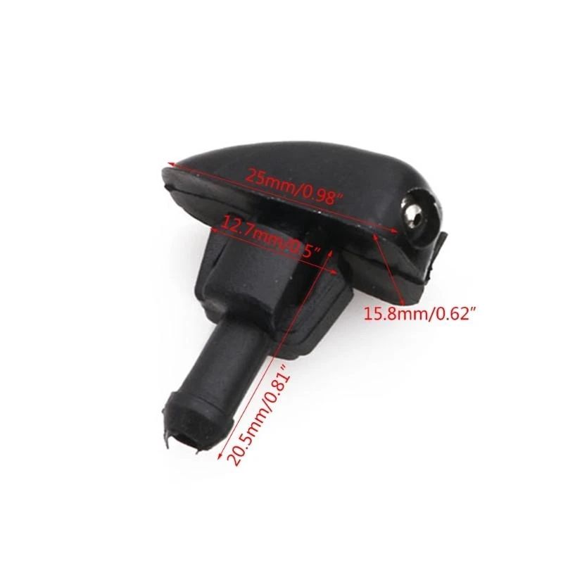 2Pcs Black Plastic Car Auto Window Windshield Washer Sprayer Nozzle New