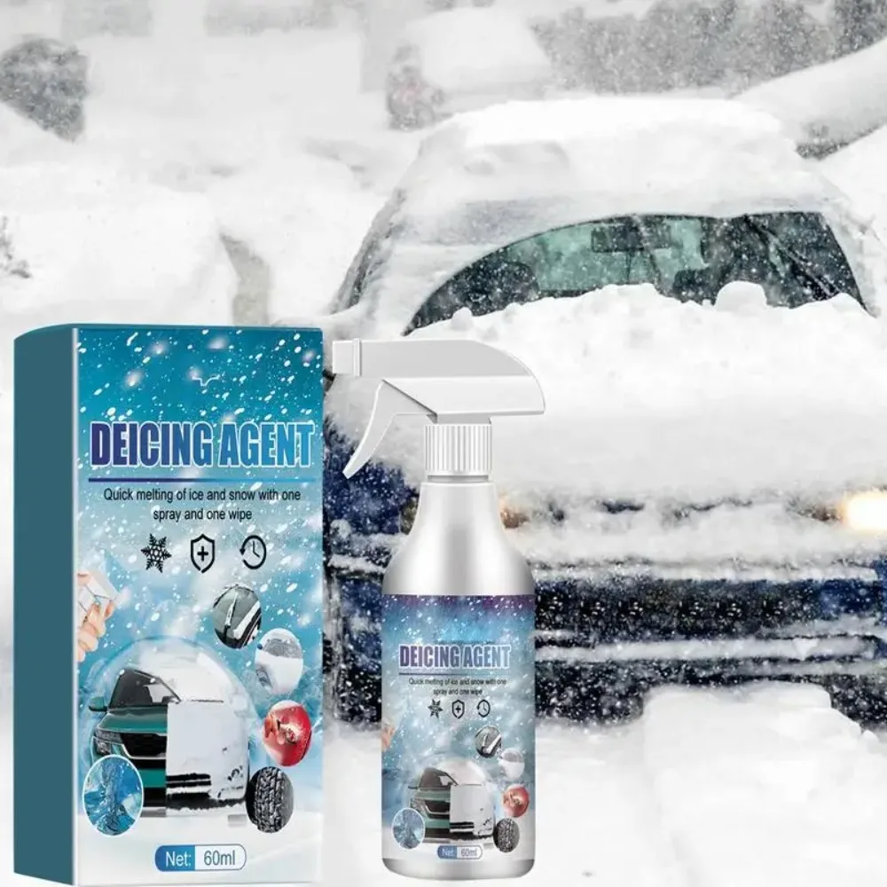 60ML Ice Remover Spray Universal Car Snow Melt Spray Deicing Agent Ice Defrosting Antisnow Agent Car Windshield Deicer Defroster