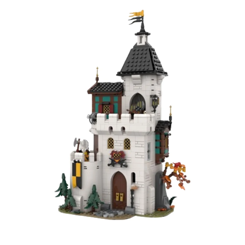 Spot MOC-189672 1213pcs MOC White Tower Assembly Building Blocks Castle DIY Building Bricks Model Toy For Collector