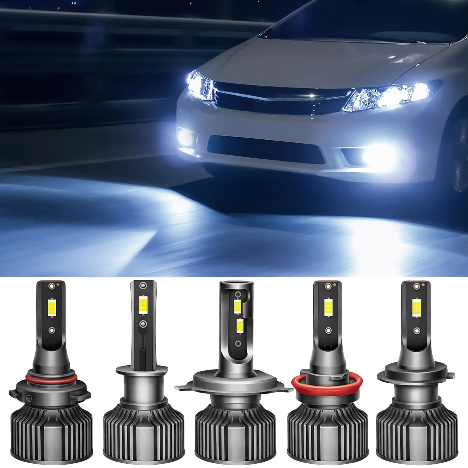 

LED Headlights Bulbs Fog Lamp Replacement Low Beam 12V 6000K White for Car SUV Truck Tractor Trailer RV Vehicle Headlight Bulbs