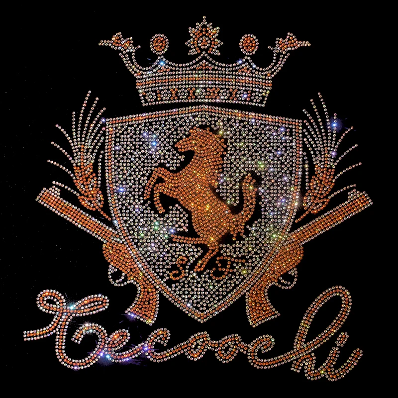 عالية الجودة DIY الحديد الماس الحصان نمط الكي تي شيرت، الدنيم والبلوز الملابس والاكسسوارات