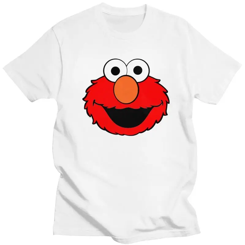 Sesame Street Cartoon Tshirt Men Short Sleeved Casual T Shirt Novelty Elmo T-shirts Slim Fit Soft Cotton Tees Clothing