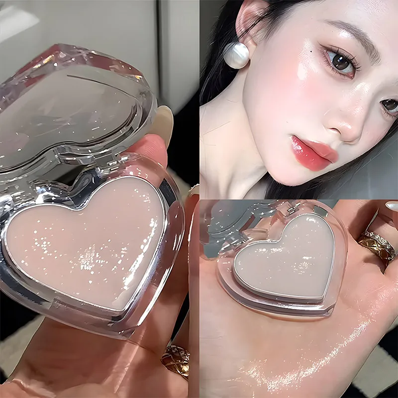 Love Powder Blusher Cream Clear Crystal Jelly Cream Face Brightening Contouring Blusher Highlighter Stick Natural Watery Skin