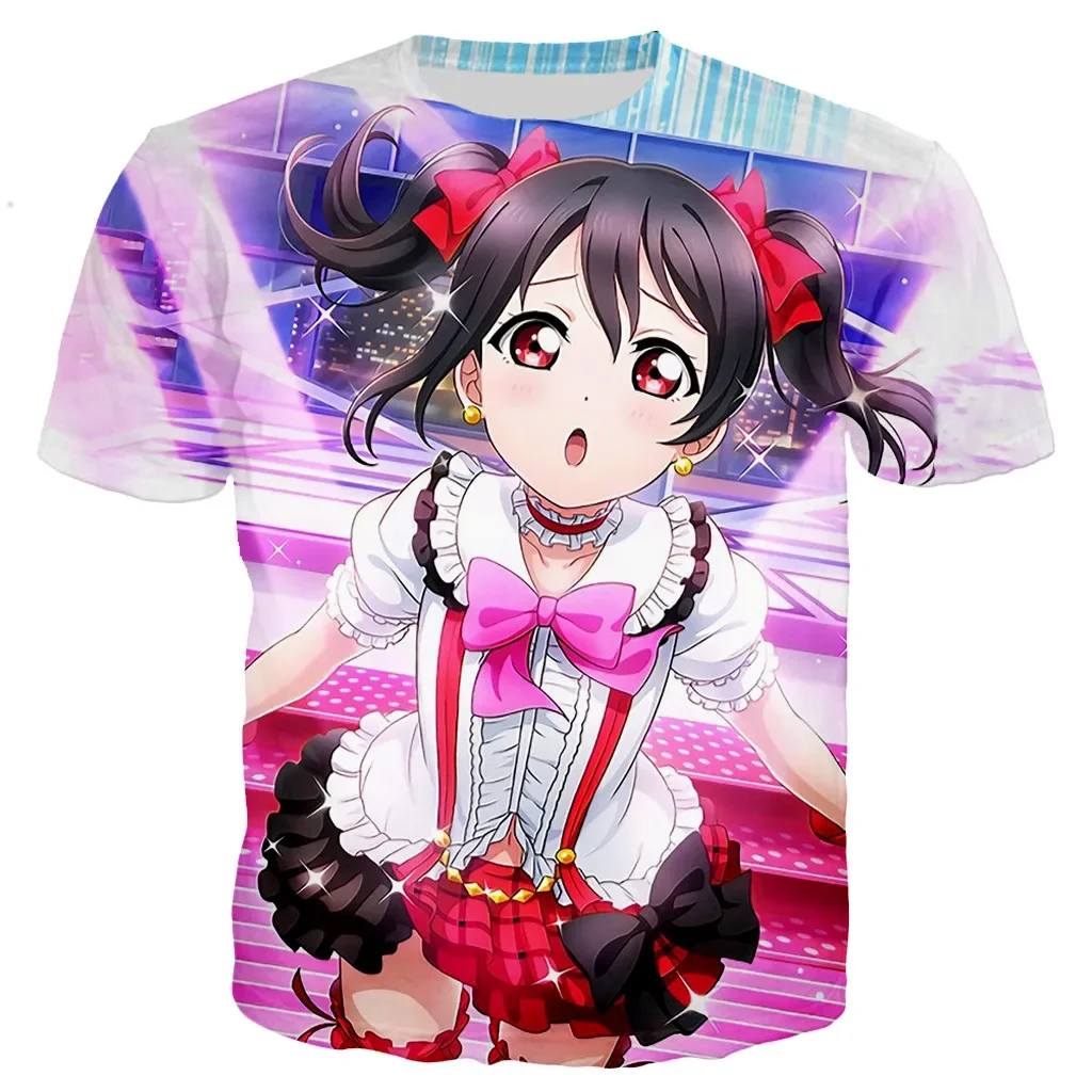 Summer 2023 New 3D Printed Sexy Anime Beach Girl Men/women Fashion Love Live T-shirt Casual Style Shirts Oversized Clothing