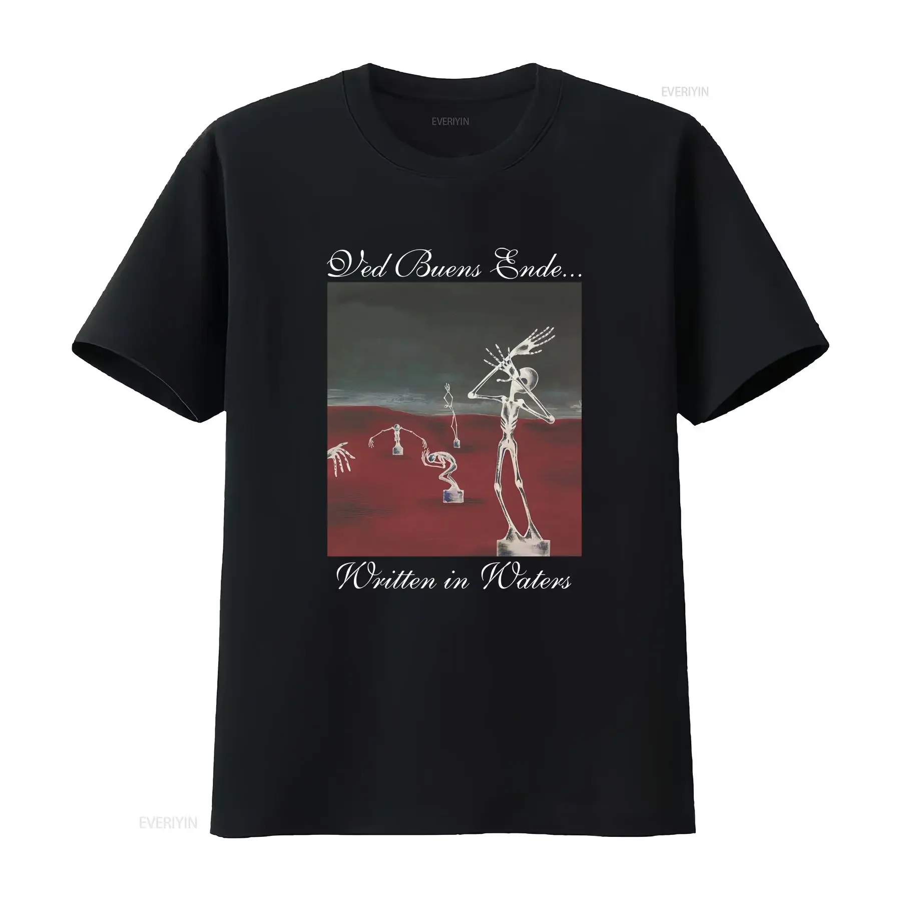 VED BUENS ENDE Written in Waters One Sided T SHIRT vintage Washed Unisex Casual graphic Soft Versatile streetwear