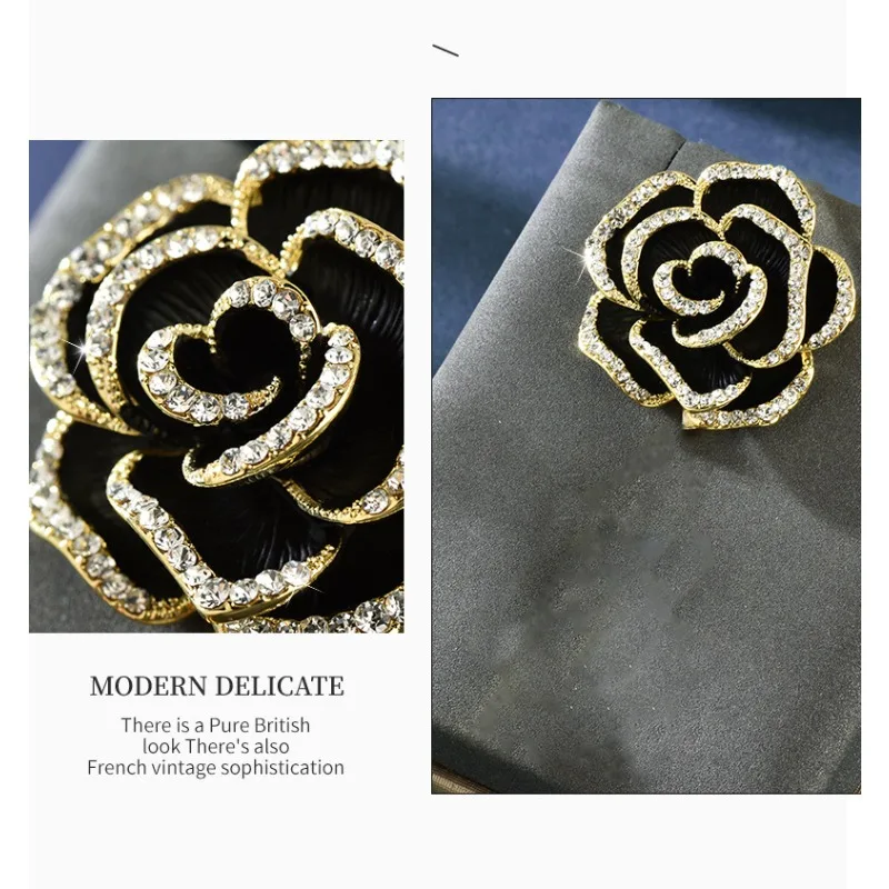 

High-end camellia brooch, ladies' coat brooch, fashionable clothing, elegant brooch, gift for mom, retro brooch