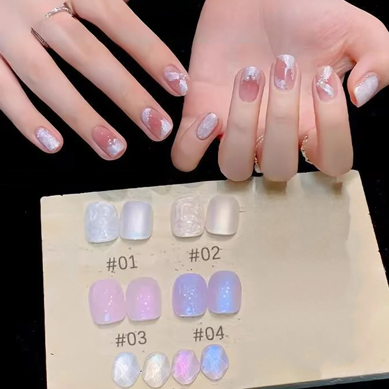 

MIANEL 1pcs 12ML Top Selling Whitening Summer Japanese Style Pearl Series White Blue Glitter Gel Nail Polish UV LED Light Nails