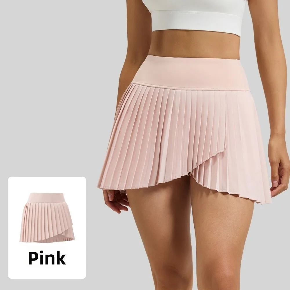 Double Layer Tennis Pleated Skirt Pleated Style with Pocket Sport Skirt With Inner Lining High Waist Yoga Skirt For Women