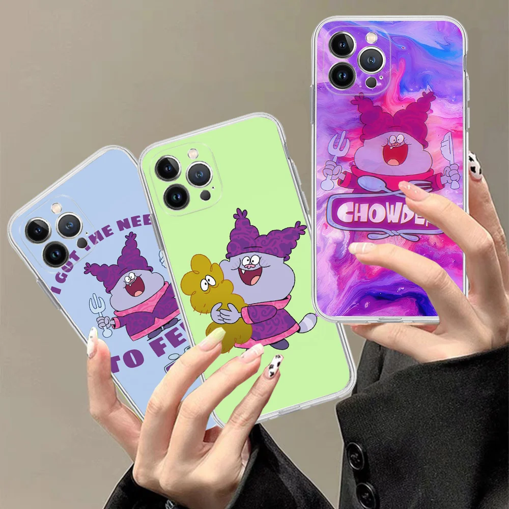 Мультяшный чехол C-Chowder для телефона iPhone 15 14 13 12 Mini 11 Pro XS Max X XR SE 6 7 8 Plus, мягкий силиконовый чехол