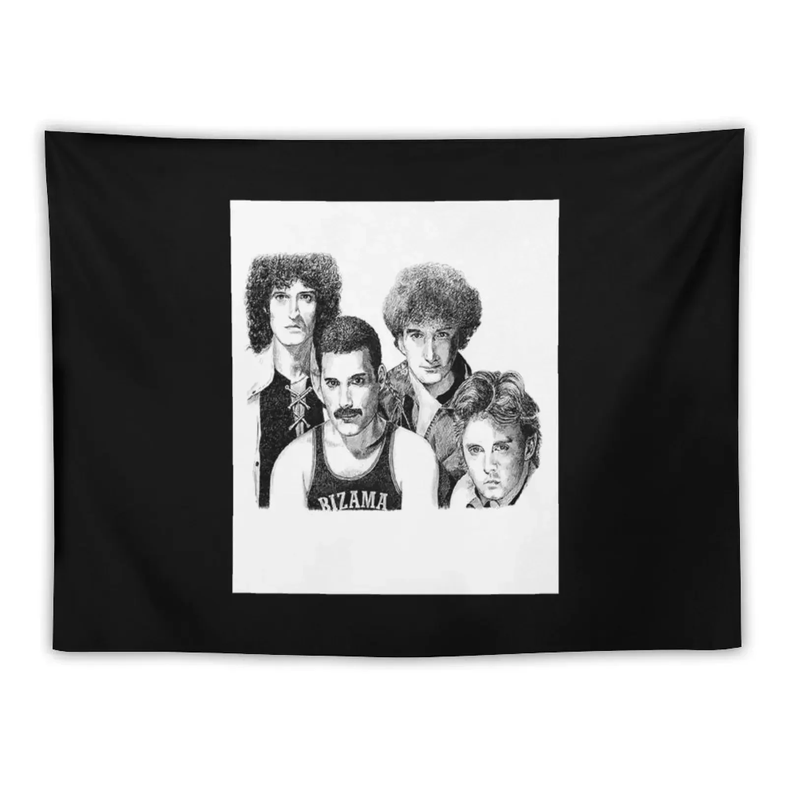 Band T-Shirtwhite queen group T-Shirt_by quardo_ Tapestry Wall Hanging Wall Room Aesthetic Tapestry