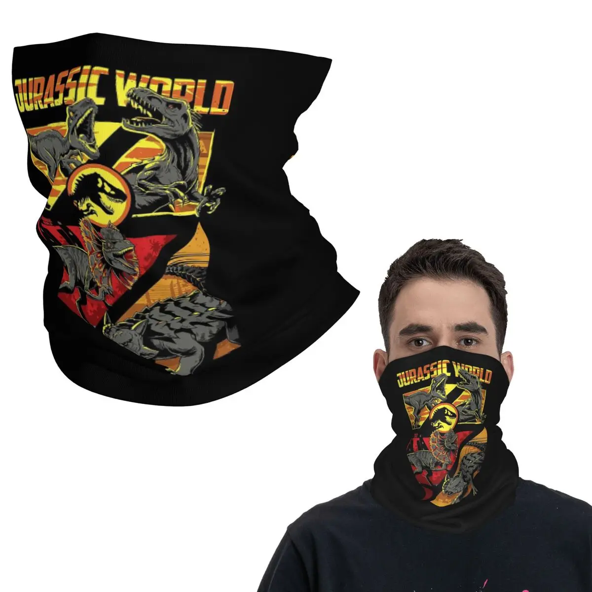

Мир динозавров, парк Юрского периода, приключенческий фильм, бандана, чехол на шею, шарф с принтом, многофункциональная повязка на голову для мужчин и женщин, дышащая