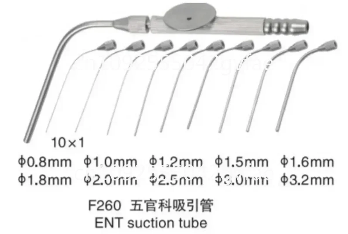 Reusable stainless steel types of medical ENT surgical suction tube, Ear instruments