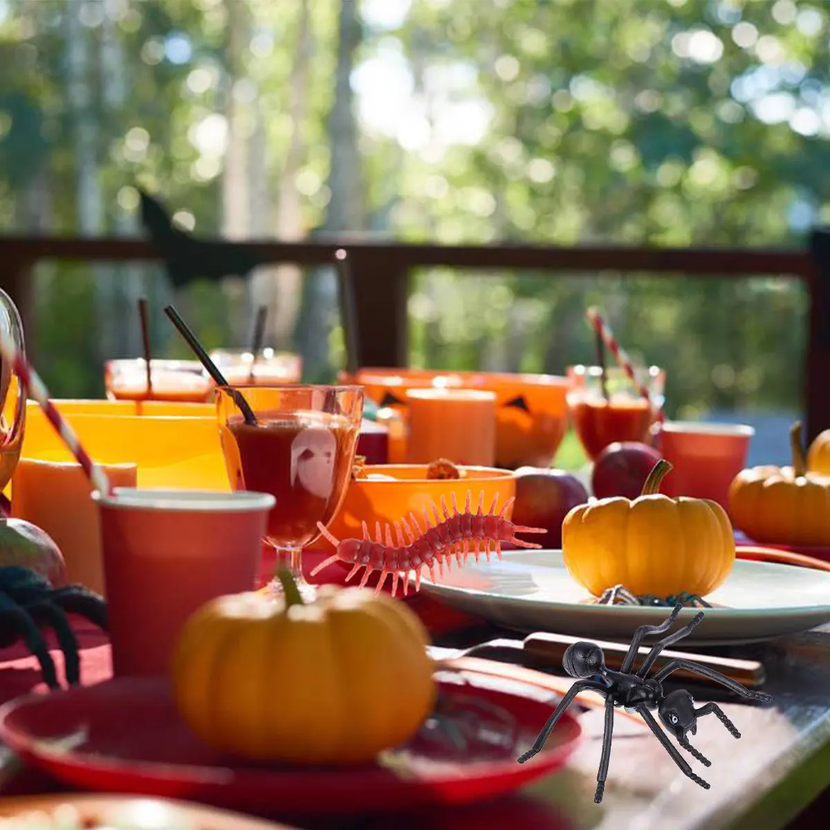 

60 шт. реалистичных имитаций насекомых: многоножки, пауки, скорпионы – реквизит для розыгрышей на Хэллоуин, веселых приколов и декораций в стиле хоррор