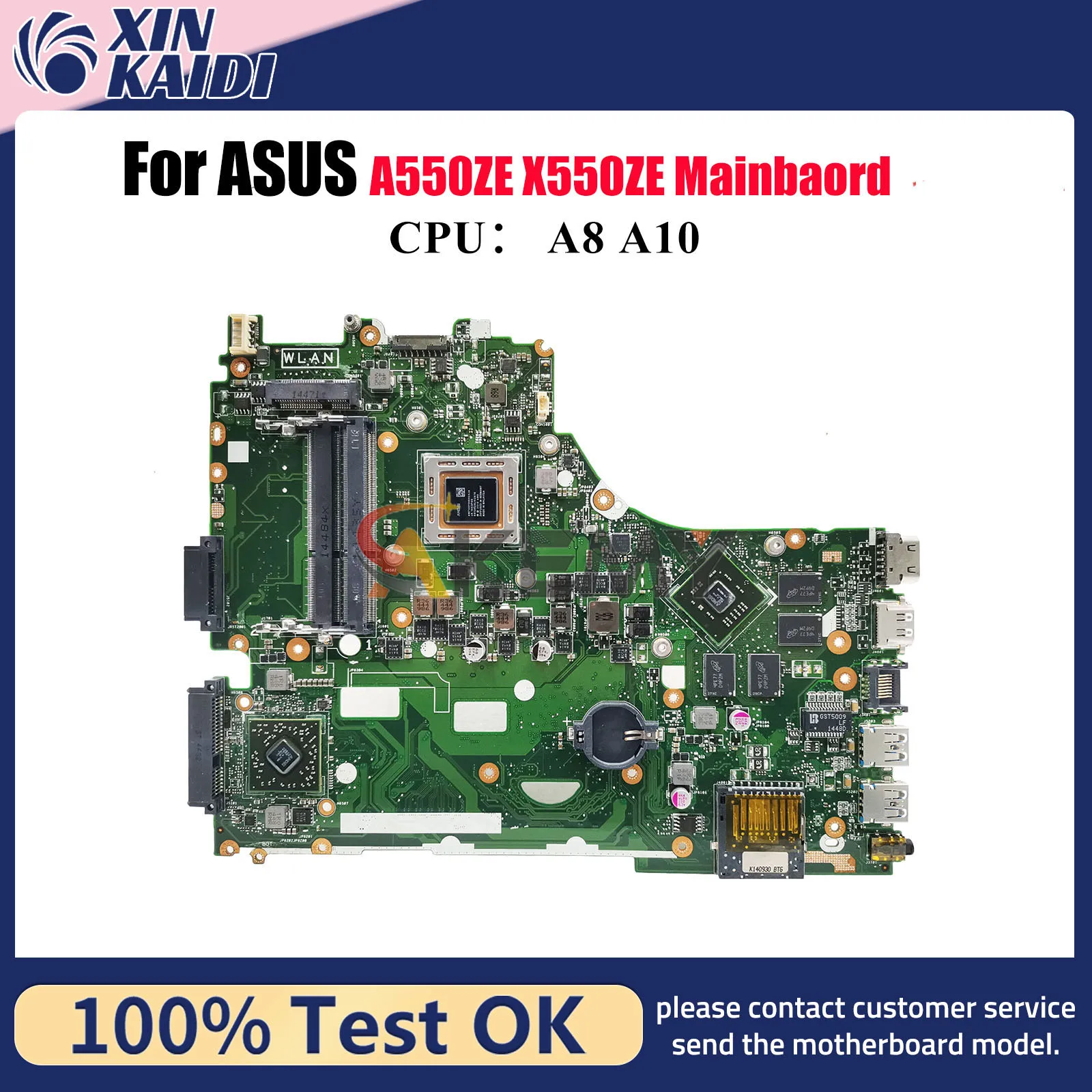

X550ZE Laptop Motherboard For ASUS VivoBook K555Z VM590Z F550ZE A555Z K550ZE X550ZE X550Z A550ZE Mainboard With A8 A10 CPU stk