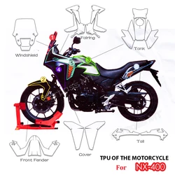 PPF For HONDA NX400 Motorcycle Paint Protective Film TPU Stickers Protect Fairing Anti-scratch Translucent Film Fits NX 400 Kits