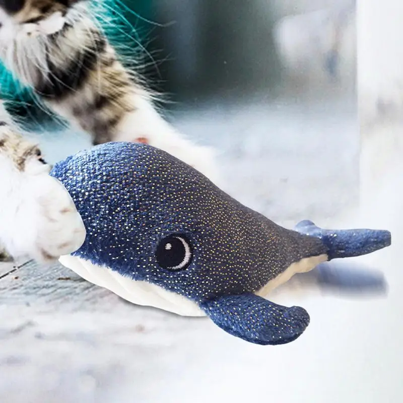 Interactive Cat Toy Motion Activated Auto Cat Toy Floppy Whale Cat Toys Floppy Wiggle Fish Auto Cat Toy Funny Pet Supplies Cat